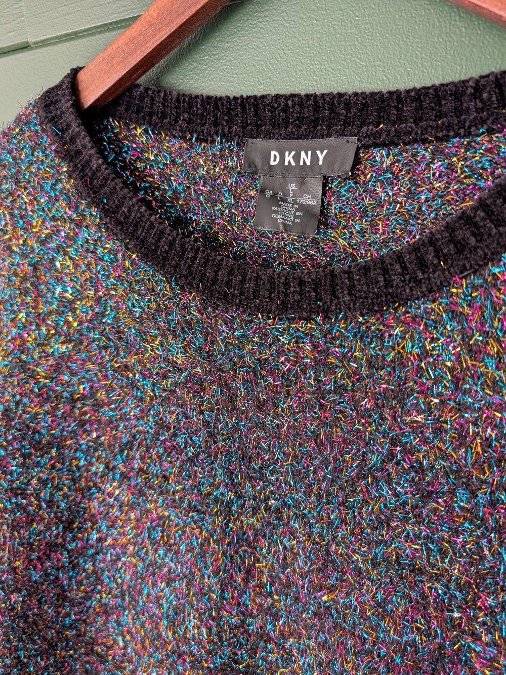 DKNY Women’s Metallic Confetti Crewneck Sweater